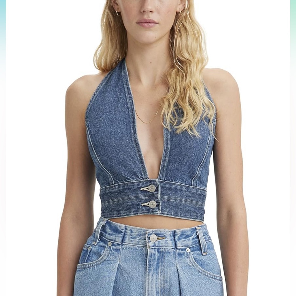 Levis Daisy Denim Halter Top